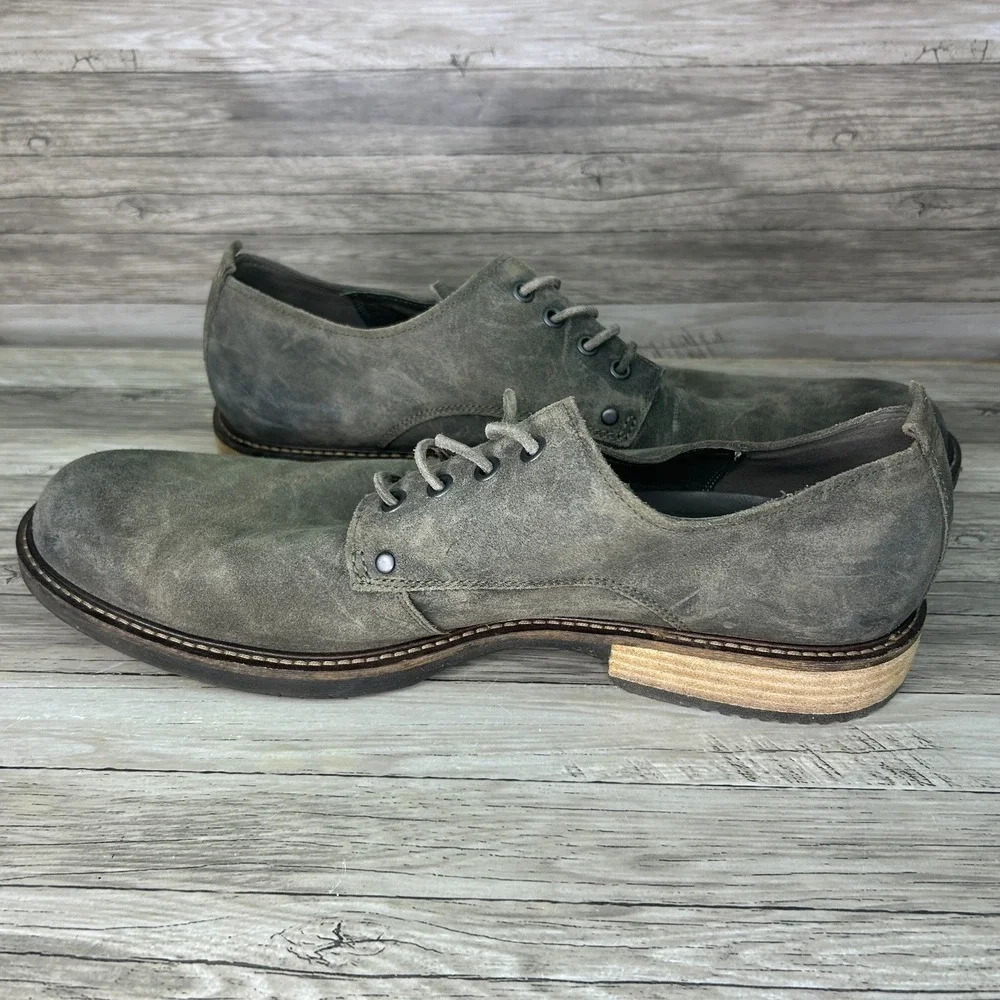 ECCO Kenton Derby Mens 13-13.5 Us 47 EU Plain‎ Toe Suede Leather Oxford Shoes